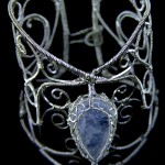 sterling silver bracelet with blue gemstone
