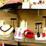 Necklaces, bracelets and earrings showcas